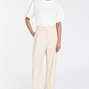 DISSH Sander Cream Striped Pant [wide leg, trouser, workwear]